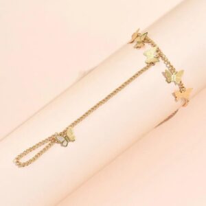 Beautiful Butterfly Hand Charm Bracelet