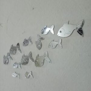 30 Pcs Acrylic Fishes Mirror Wall Art Decor Fishes Mirror Stickers Decals