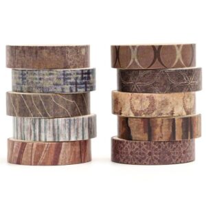 Songdao 10 Rolls Fantasy Washi Tape Set Texture Arts Adhesive Tapes Basic