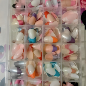 288 Pcs French Nails Set – Multicolor ABS Plastic Nail Tips, Smooth