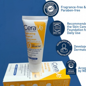 CeraVe Hydrating Mineral Sunscreen SPF 50 Broad Spectrum UV Protection