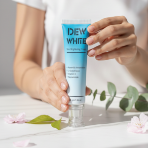 Dew White Skin Brightening Cream Gentle Formula Improves Skin Tone Reduces Dullness