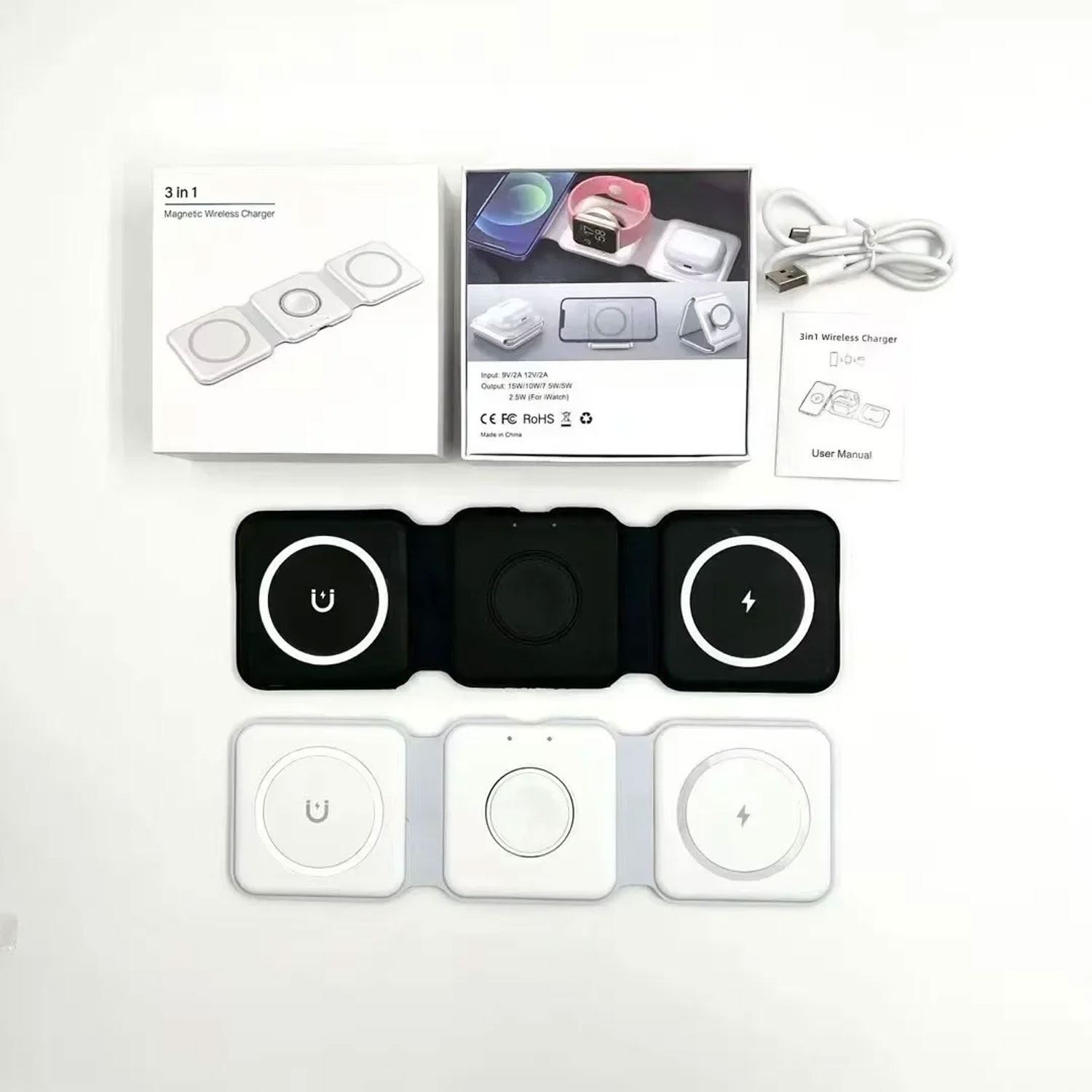 3 in 1 15W Fast Magnetic Wireless Charging Pad - Image 4