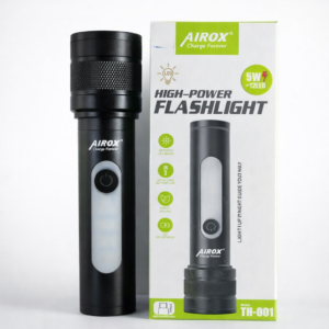 Airox 5 In 1 Rechargeable Flash Light – Type-C Charging Black
