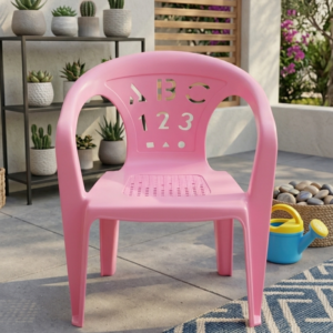 Number And Letters Design Kids Chair - Educational Alphabets Pattern Lightweight Seating