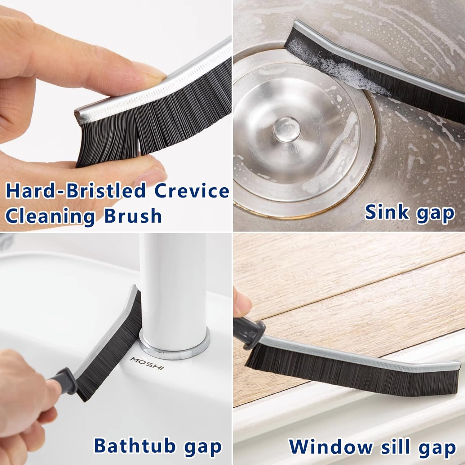 2 PCS Hard Bristle Crevice Cleaning Brush Multi-Purpose Gap Cleaning Tool - Image 2