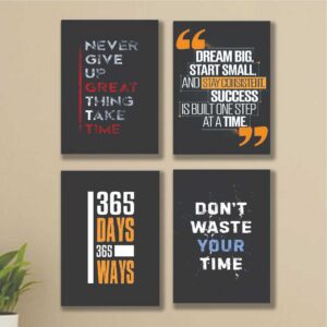 4pcs motivational sticky phototile Wooden Material wall frames