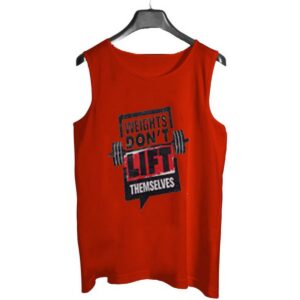 Red Jersey Weight Dont Lift Printed [Red] Gym Sando Tanks Top For Men