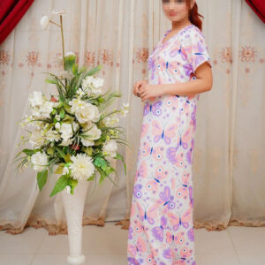 Bliss Beam 3 Piece Imported Jersey Interlock Printed Nighty Panty And Poni