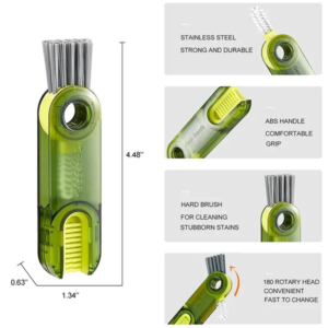 3-in-1 Silicone Cup Brush Set U-Shaped Bottle Cleaner