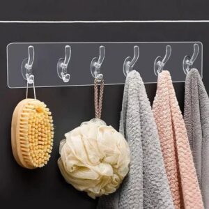 Seamless Heavy Duty Transparent Sticky Hooks Strip Strong Double-Sided Self Adhesive Wall