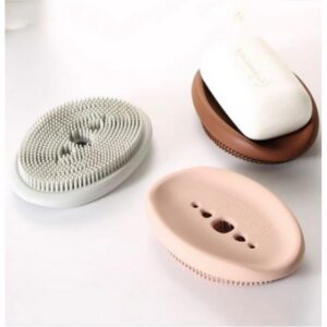 2 in 1 Silicone Soap Holder Double Sided Flexible Multifunctional Bathroom Kitchen