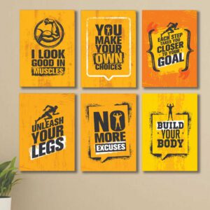 Set of 6 Wall Art Wooden Phototile Frames for Wall Decor