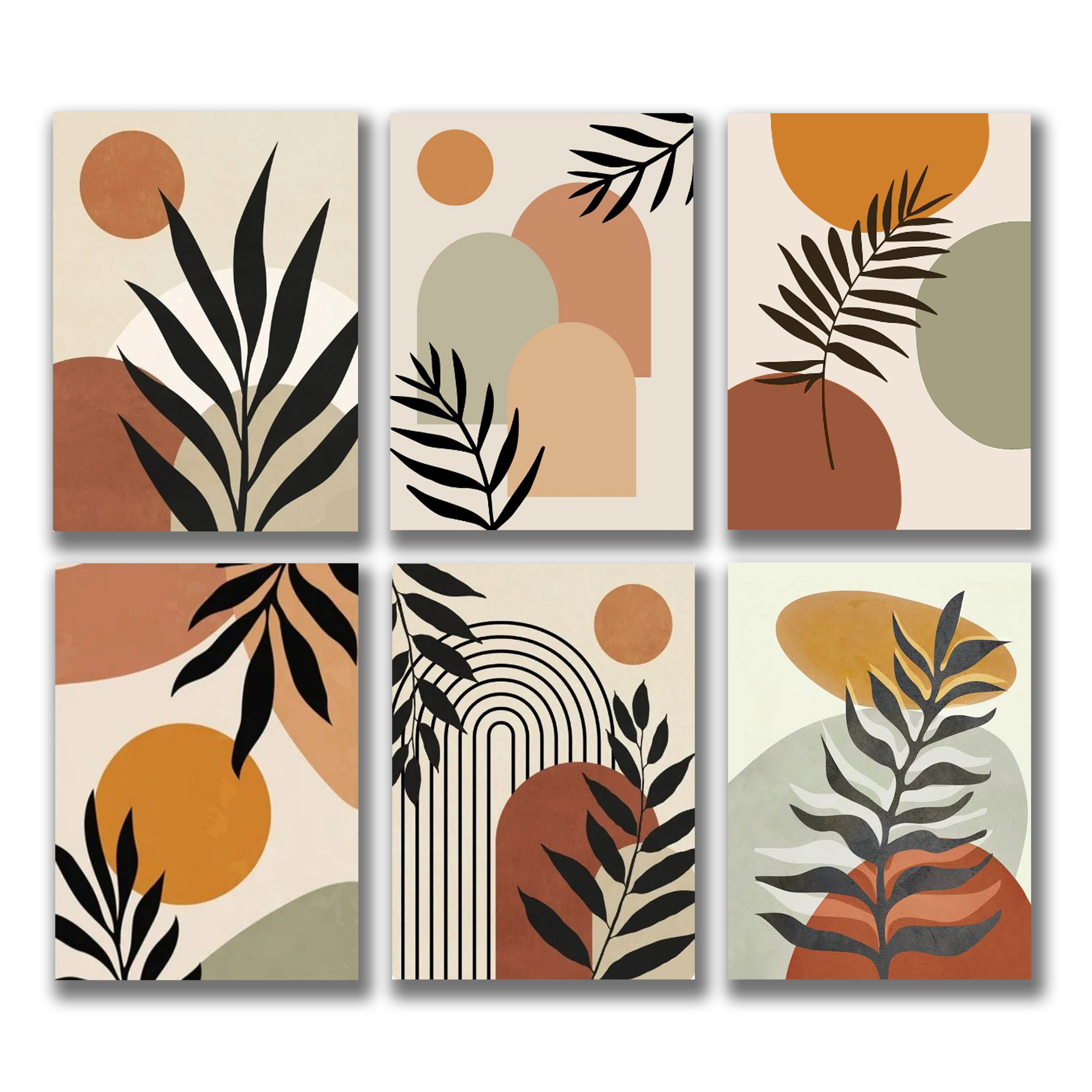 set of 6 abstract art wooden canvas frames - Image 2