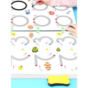 A4 Kids Educational Learning Tracing Book 64 Pages Dot-to-Dot Activity Workbook