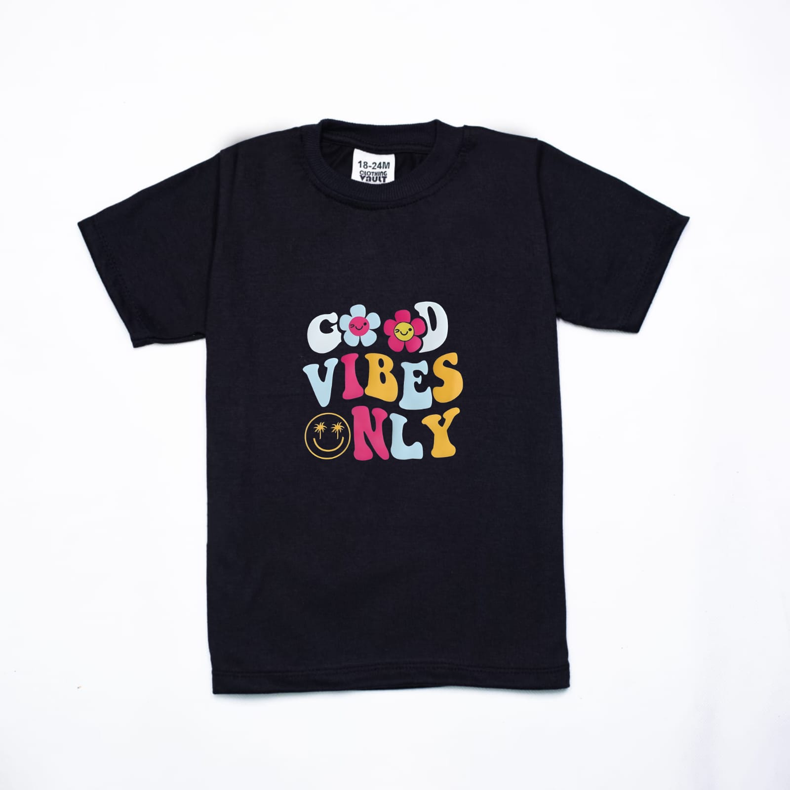 Good Vibes Only Printed Kids T-Shirt - Image 3