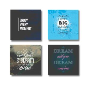 Set Of 4 Motivational Sticky Canvas Frames