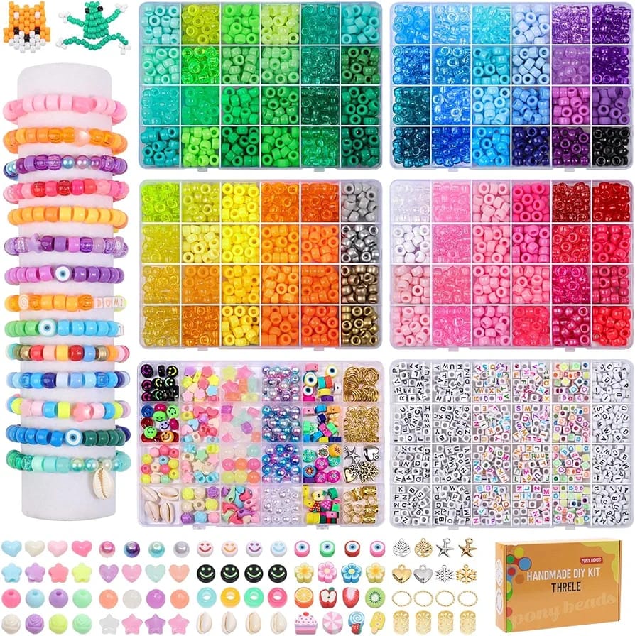 4000PCS Pony Beads Friendship Bracelet Making Kit – 96 Colors DIY Jewelry