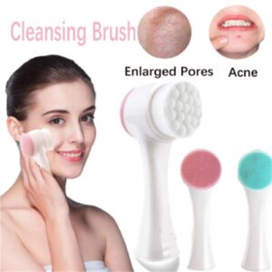 3D Double-Sided Silicone Face Cleanser Portable Facial Cleansing & Massage Brush Random