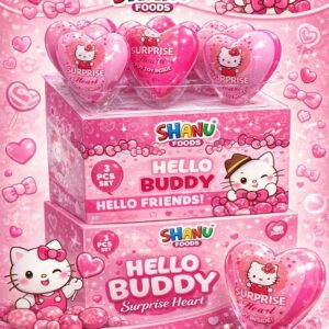 Shanu Foods Hello Buddy Surprise Heart Candies 100pcs Box Sweet Treats