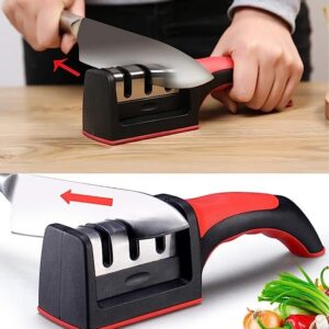 3-Stage Professional Knife Sharpener – Manual Kitchen Knife Sharpening Tool