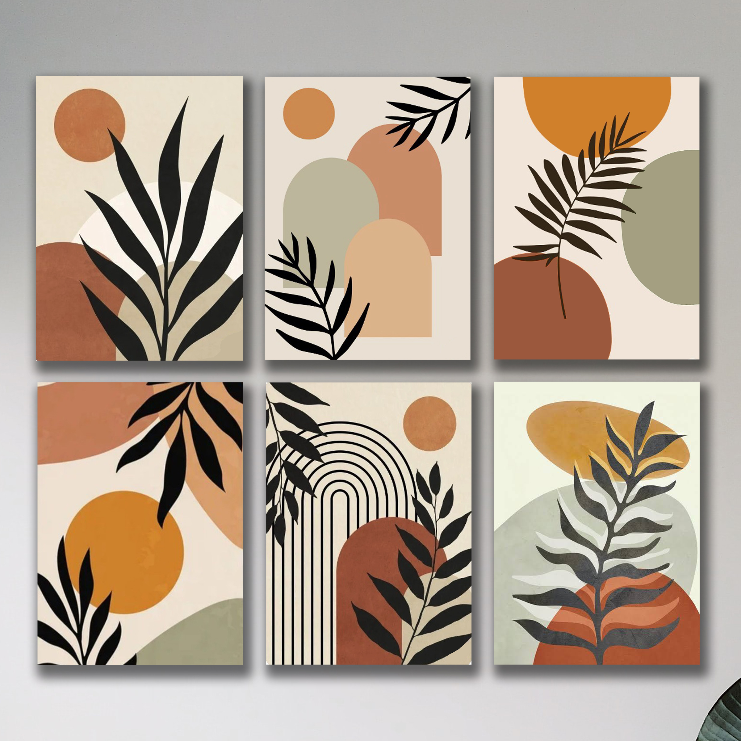 set of 6 abstract art wooden canvas frames - Image 3