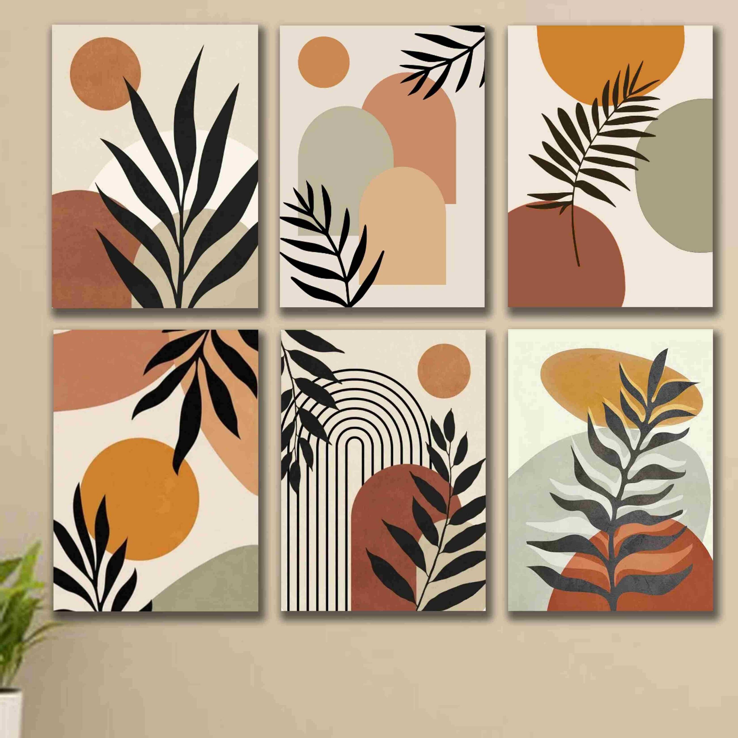 set of 6 abstract art wooden canvas frames - Image 4