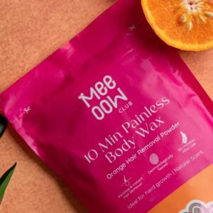 Meeoow Club 10 Min Painless Body Wax Orange Hair Removal Powder for Women