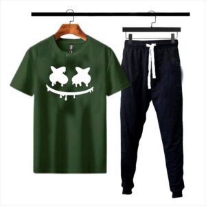 Premium Micro Men’s Tracksuit Smile Face Print – Comfortable Sportswear Gym &
