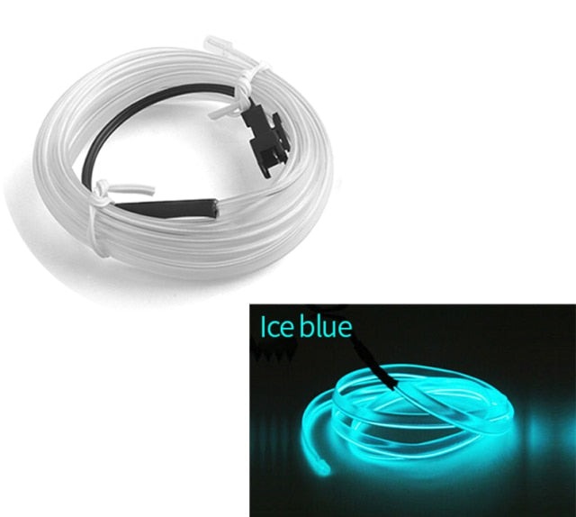 Flexible EL Wire LED Strip Car Interior Ambient Light – Ice Blue - Image 2