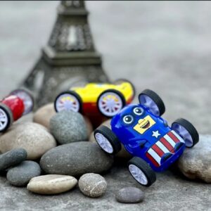 360° Stunt Car Toy - Double-Sided Flip Action, Friction Powered, Cartoon-Themed Racer