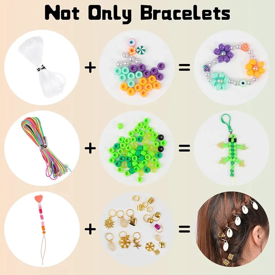 4000PCS Pony Beads Friendship Bracelet Making Kit – 96 Colors DIY Jewelry - Image 3