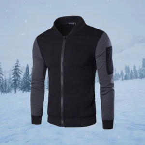 Stylish Charcoal & Black Winter Zipper Jacket