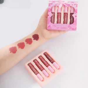 4-Piece Color Castle Bow Lip Gloss Set – Cute Bow Design, Vibrant